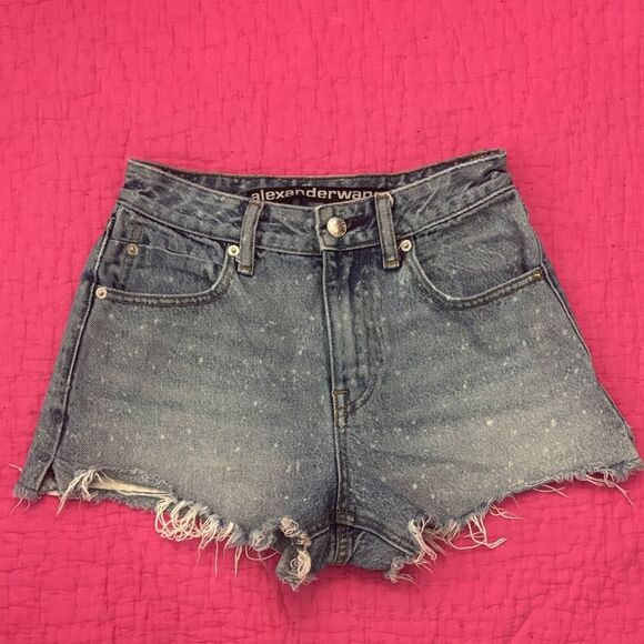 Alexander Wang Distressed Blue Jean Shorts size 24